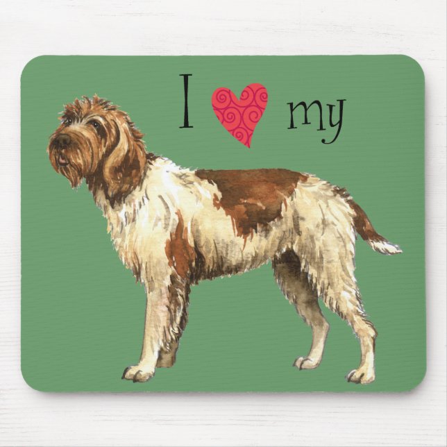 I Love my Wirehaired Pointing Griffon Mouse Pad (Front)