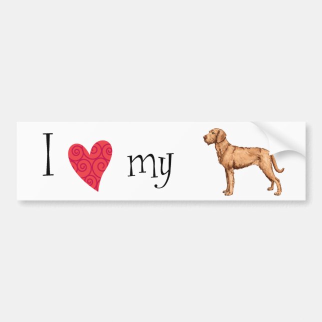 I Love my Wirehaired Vizsla Bumper Sticker (Front)