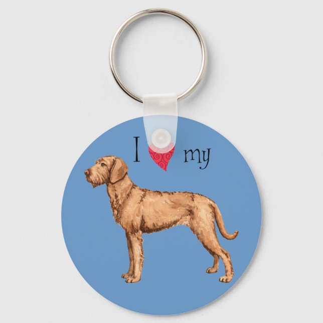 I Love my Wirehaired Vizsla Key Ring (Front)