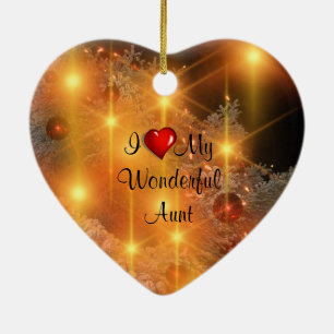 I Love My Wonderful Aunt Ceramic Ornament