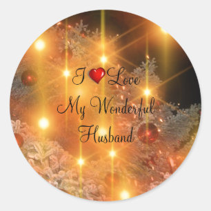 I Love My Wonderful Husband Classic Round Sticker