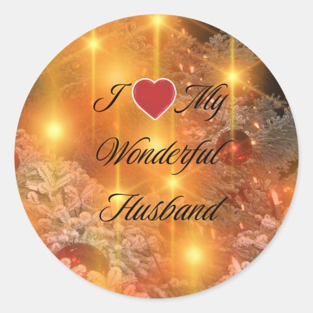 I Love my Wonderful Husband Classic Round Sticker (Front)