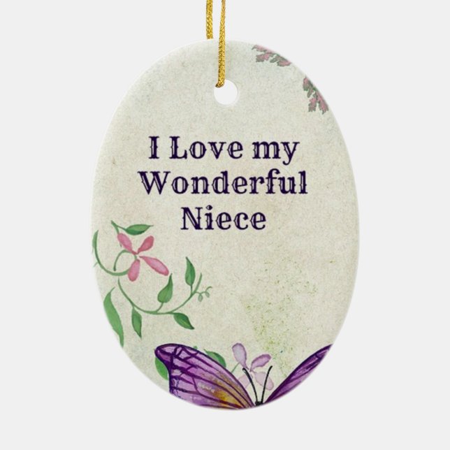 I Love My Wonderful Niece Ceramic Tree Decoration (Back)
