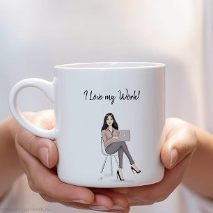 i love my work, bossy women, large coffee mug