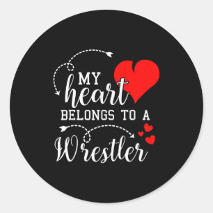 I Love My Wrestler Husband Wife Gifts Valentines D Classic Round Sticker