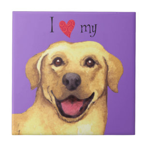 I Love my Yellow Lab Ceramic Tile
