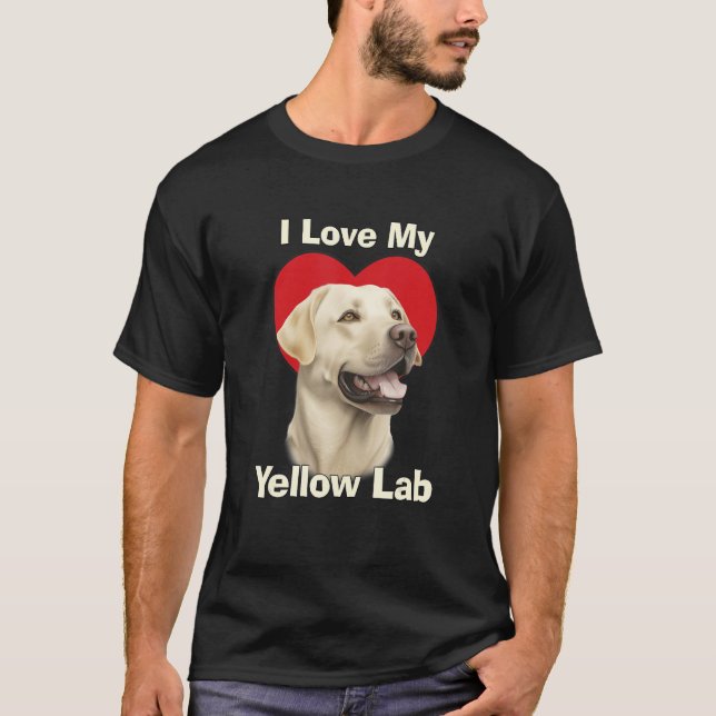 I Love My Yellow Lab Yellow Labrador Retriever Pup T-Shirt (Front)