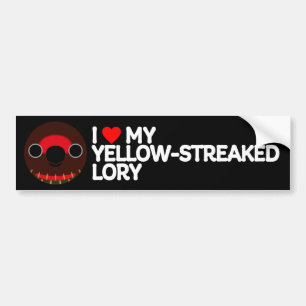 I LOVE MY YELLOW-STREAKED LORY BUMPER STICKER