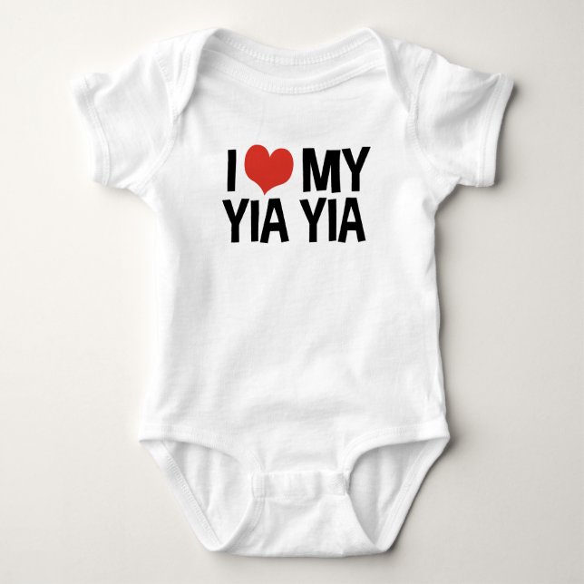 I Love My Yia Yia Baby Bodysuit (Front)