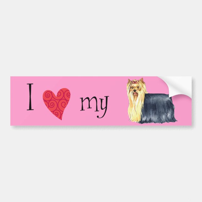 I Love my Yorkie Bumper Sticker (Front)