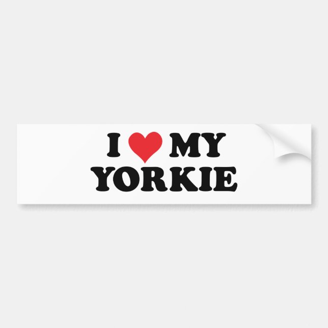 I Love My Yorkie Bumper Sticker (Front)