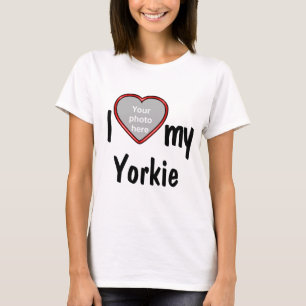 I Love My Yorkie - Cute Red Heart Dog Photo T-Shirt