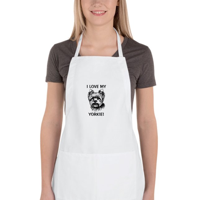 I Love My Yorkie with Yorkie Sketch Standard Apron (Creator Uploaded)