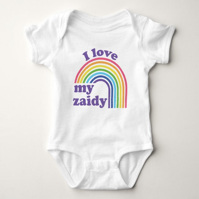 I Love My Zaidy - Cute Rainbow  Baby Bodysuit (Front)
