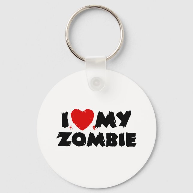 I Love My Zombie Key Ring (Front)