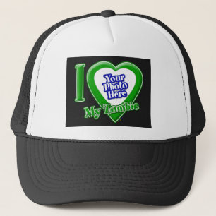 I Love My Zombie With Your Photo Trucker Hat