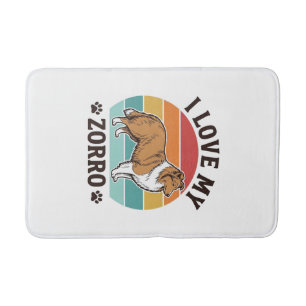 I Love My Zorro Vintage Dog Lover Design_1 Bath Mat