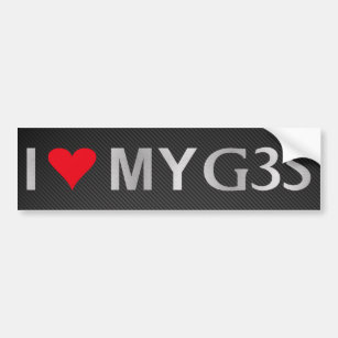 I Love MyG35 w Carbon Fibre Bumper Sticker