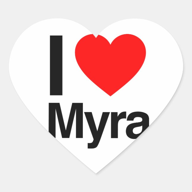 i love myra heart sticker (Front)