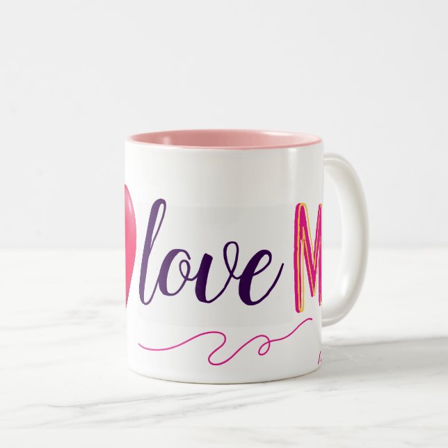 I Love Myself elegant Two-Tone Coffee Mug (Front Right)