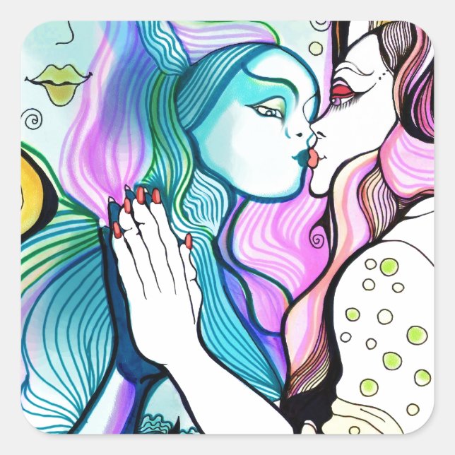 I love myself - or The Magic Mirror Square Sticker (Front)