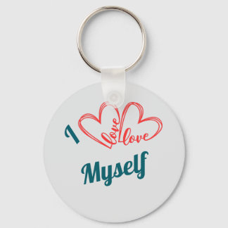 I Love Myself - Self-Care Button Key Ring