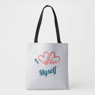 I Love Myself - Self-Care Button Tote Bag