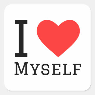 I love myself square sticker