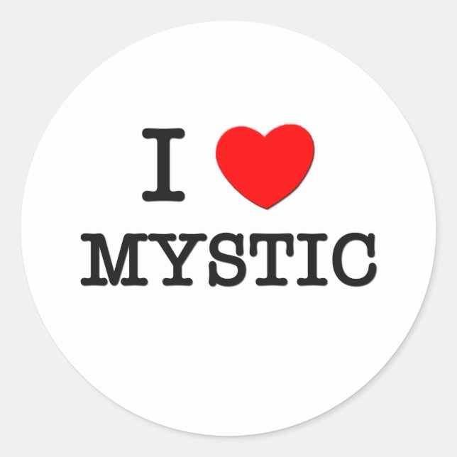 I Love Mystic Classic Round Sticker (Front)