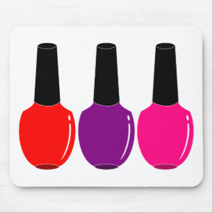 I Love Nail Polish Red Pink Purple Nail Polish Art Mouse Pad