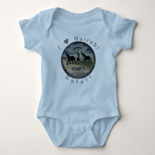 I Love  Nairobi Kenya Animal Safari Baby Bodysuit