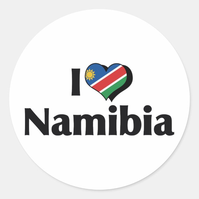I Love Namibia Flag Classic Round Sticker (Front)