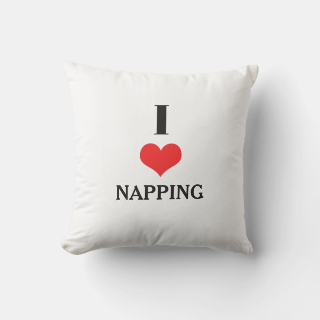 I Love Napping Red Heart Valentines Day Gift Favor Cushion (Front)