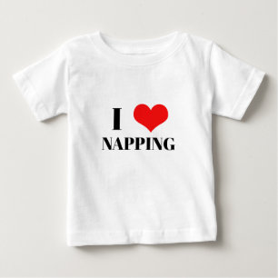 I Love Napping Sleep Red Heart Valentine's Day Baby T-Shirt