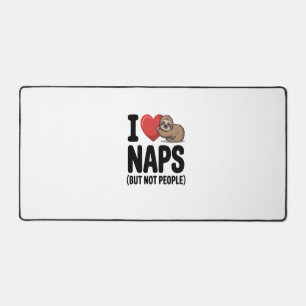 I Love Naps Cute Sloth Heart Desk Mat