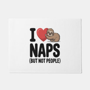 I Love Naps Cute Sloth Heart Doormat