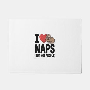 I Love Naps Cute Sloth Heart Doormat