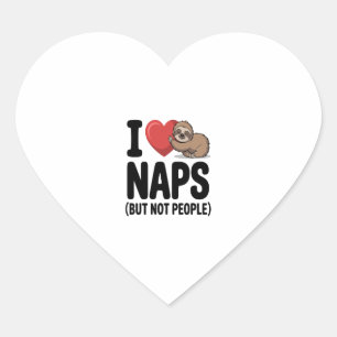 I Love Naps Cute Sloth Heart Heart Sticker