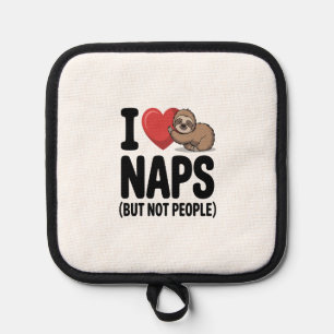 I Love Naps Cute Sloth Heart Pot Holder