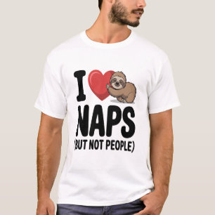 I Love Naps Cute Sloth Heart T-Shirt