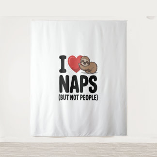 I Love Naps Cute Sloth Heart Tapestry