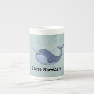 I love Narwhals Bone China Mug