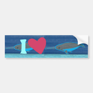 I Love Narwhals Bumper Sticker