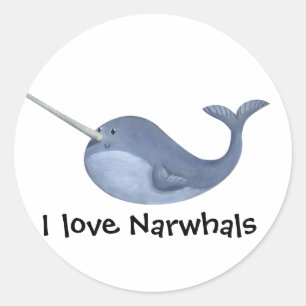 I love Narwhals Classic Round Sticker