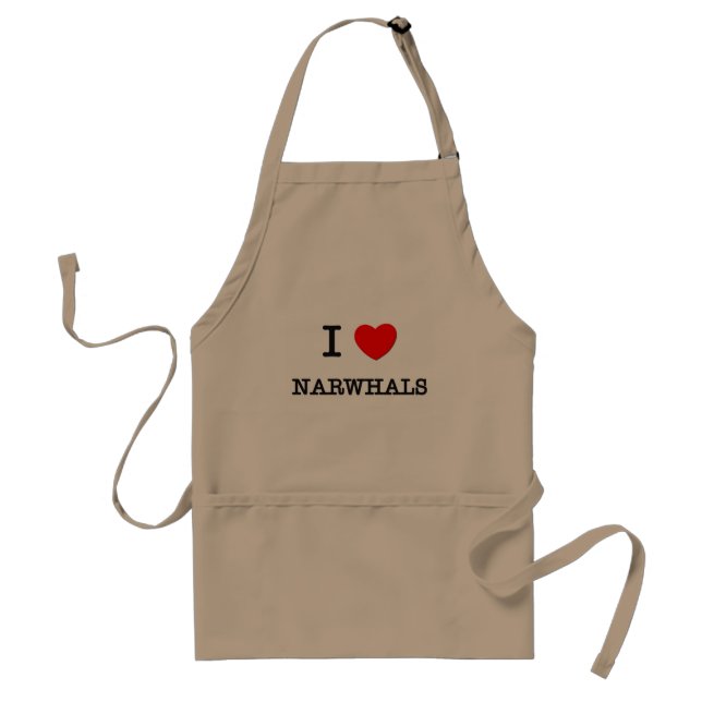 I Love NARWHALS Standard Apron (Front)