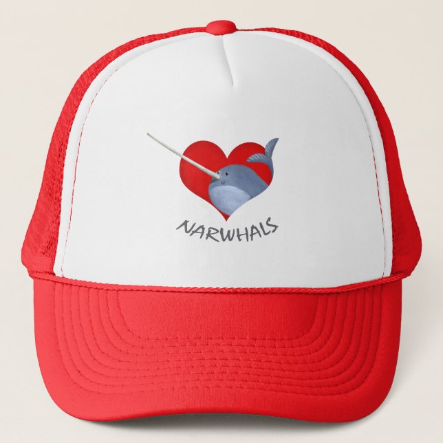 I love Narwhals Trucker Hat (Front)