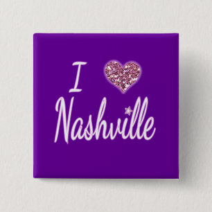 I Love Nashville 15 Cm Square Badge