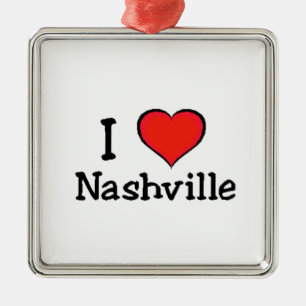 I Love Nashville Metal Ornament