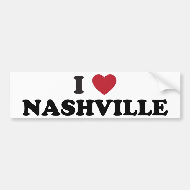 I Love Nashville Tennessee Bumper Sticker (Front)
