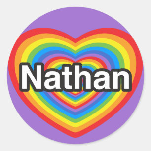 I love Nathan. I love you Nathan. Heart Classic Round Sticker